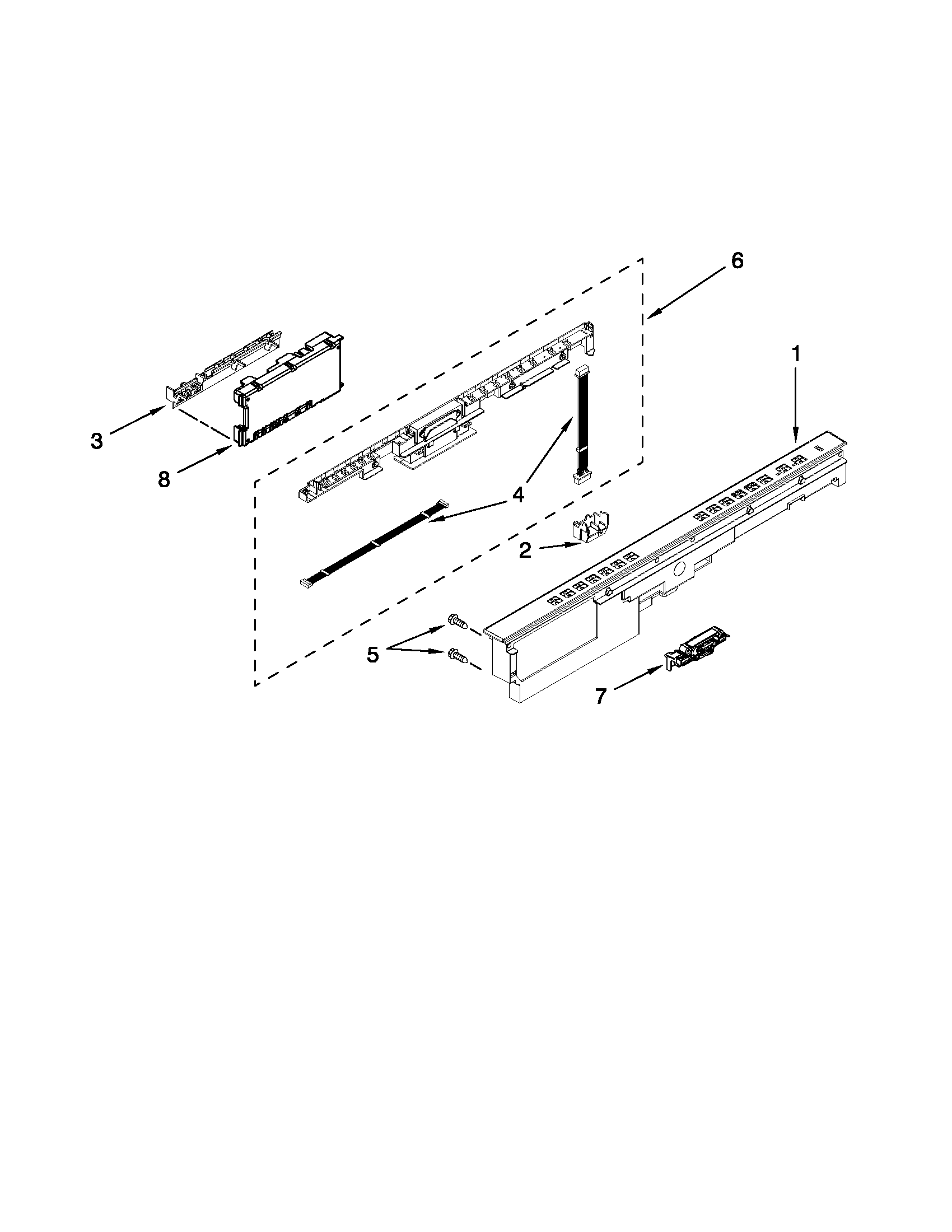 Control panel and latch parts