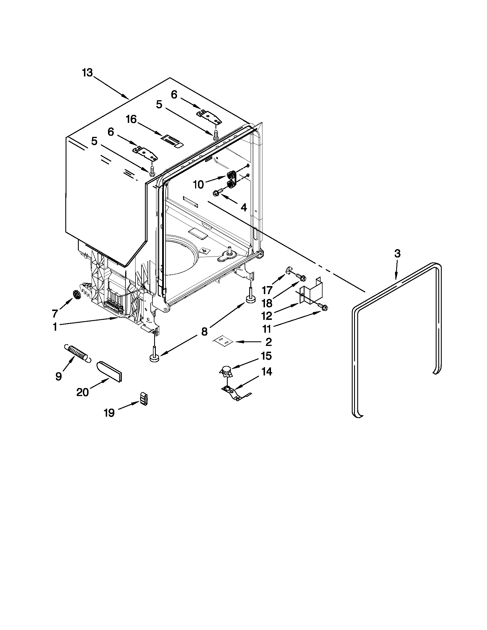 TUB AND FRAME PARTS