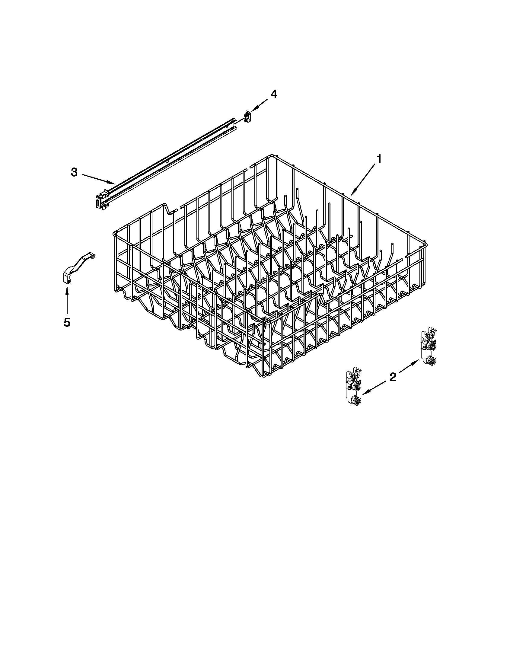 Upper rack and track parts