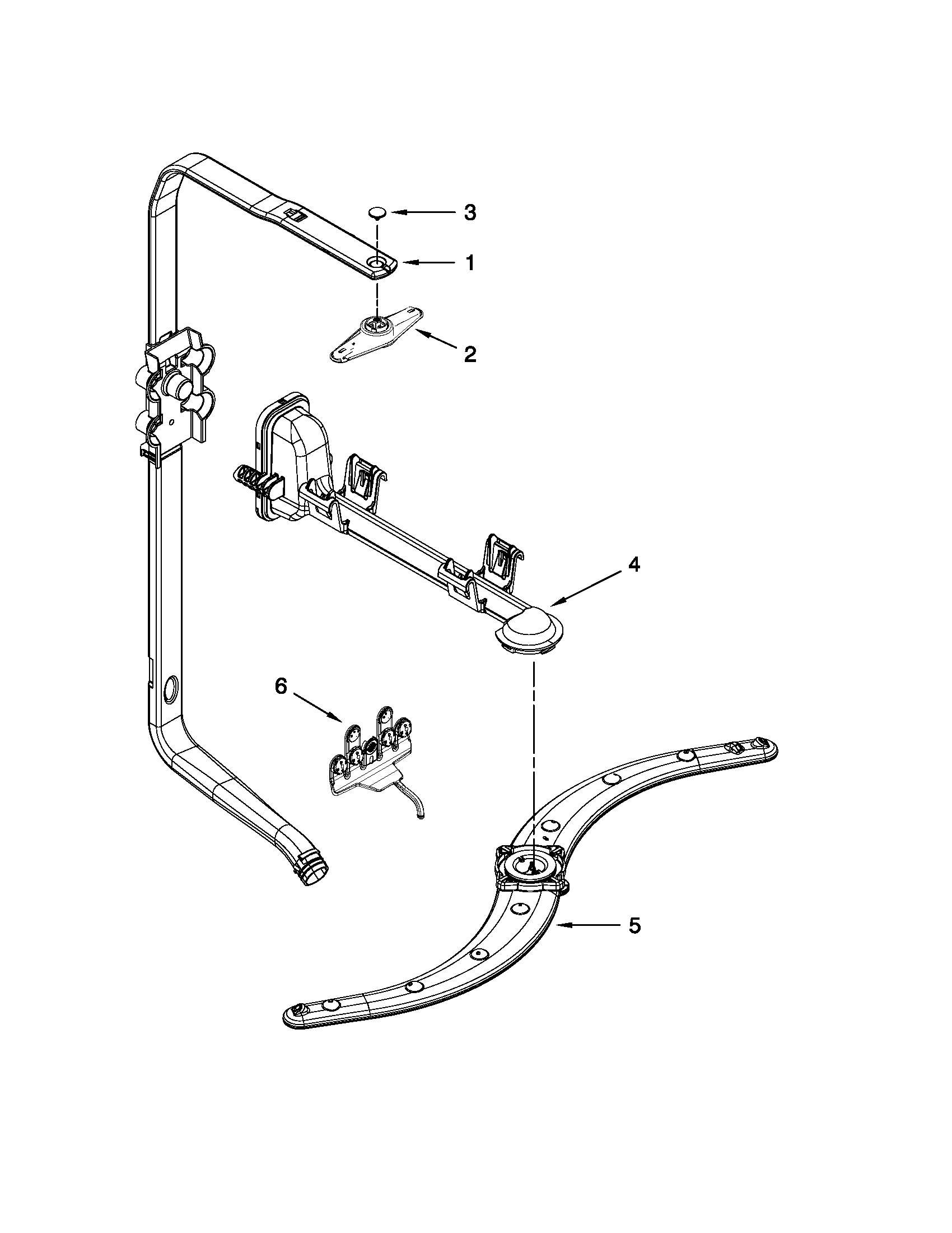 Upper wash and rinse parts