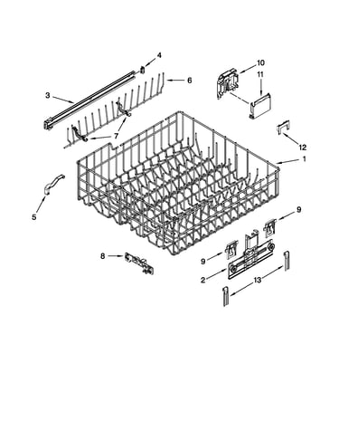 Upper rack and track parts