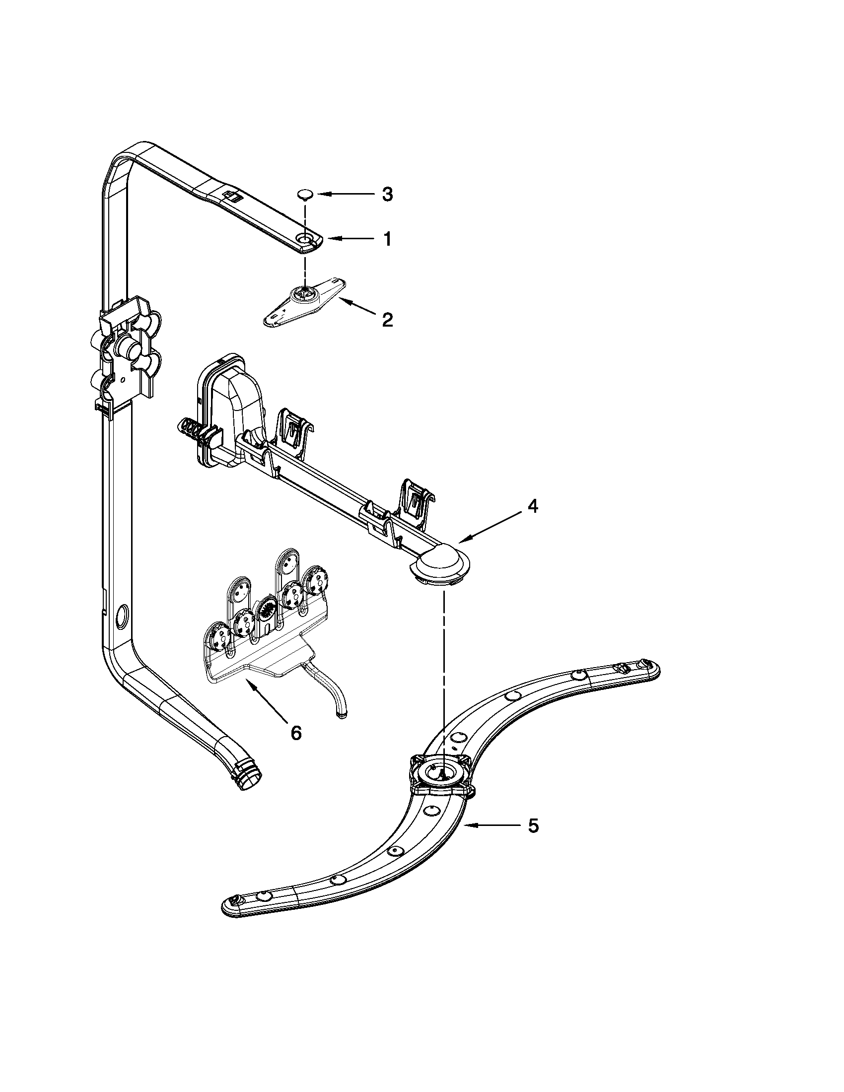 Upper wash and rinse parts
