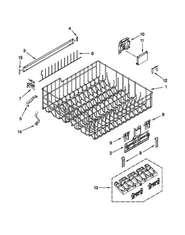 Upper rack and track parts