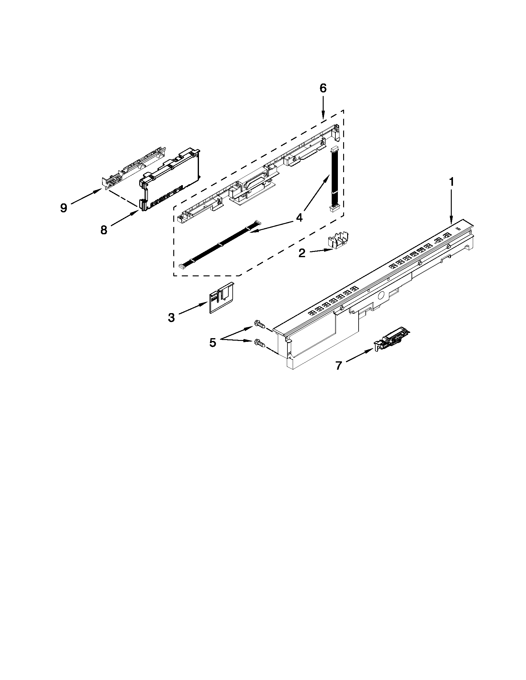 Control panel and latch parts
