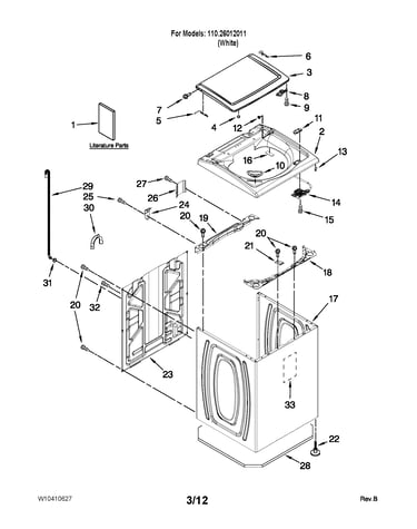 Top and cabinet parts