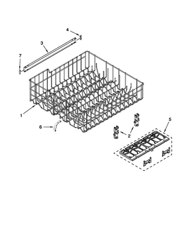 Upper rack and track parts