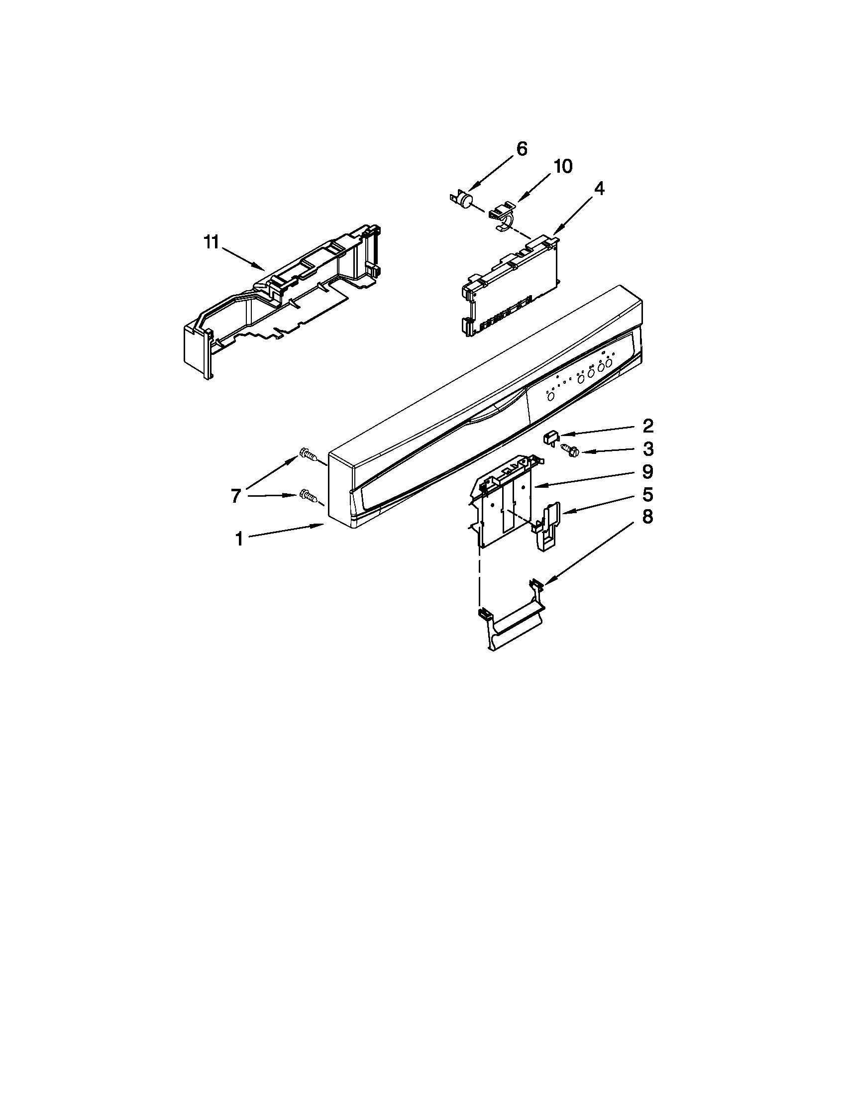 Control panel and latch parts