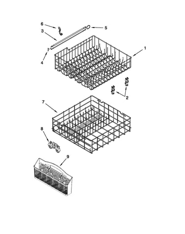 Upper and lower rack and track parts