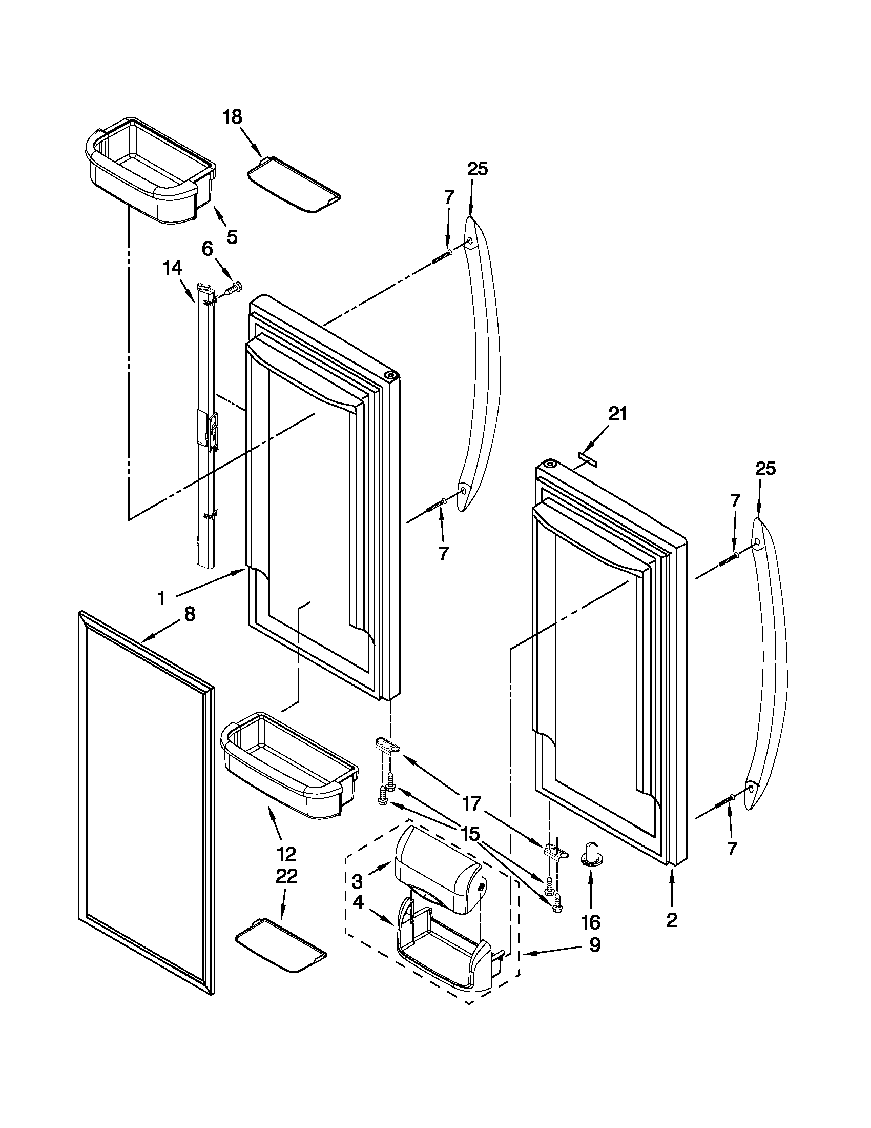 Refrigerator door parts