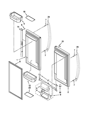 Refrigerator door parts