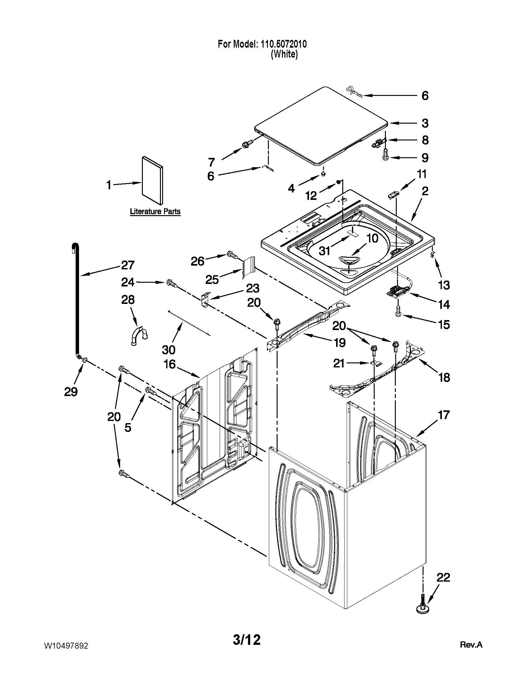 Top and cabinet parts