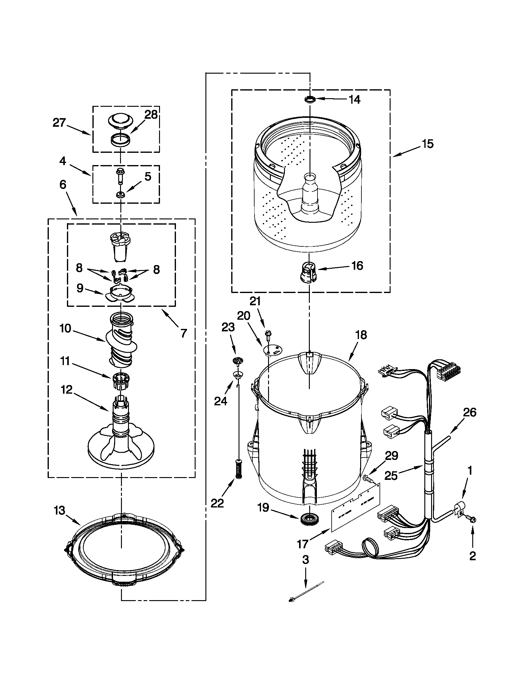 Basket and tub parts