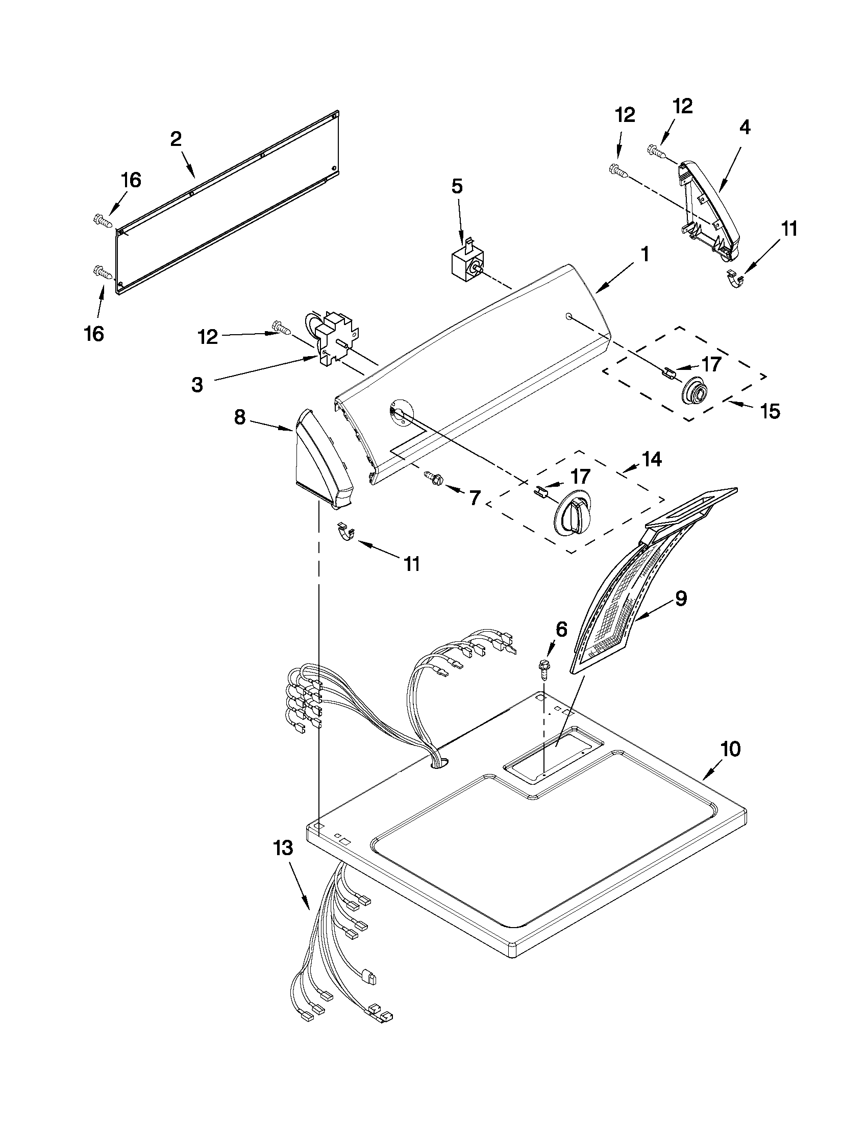 Top and console parts