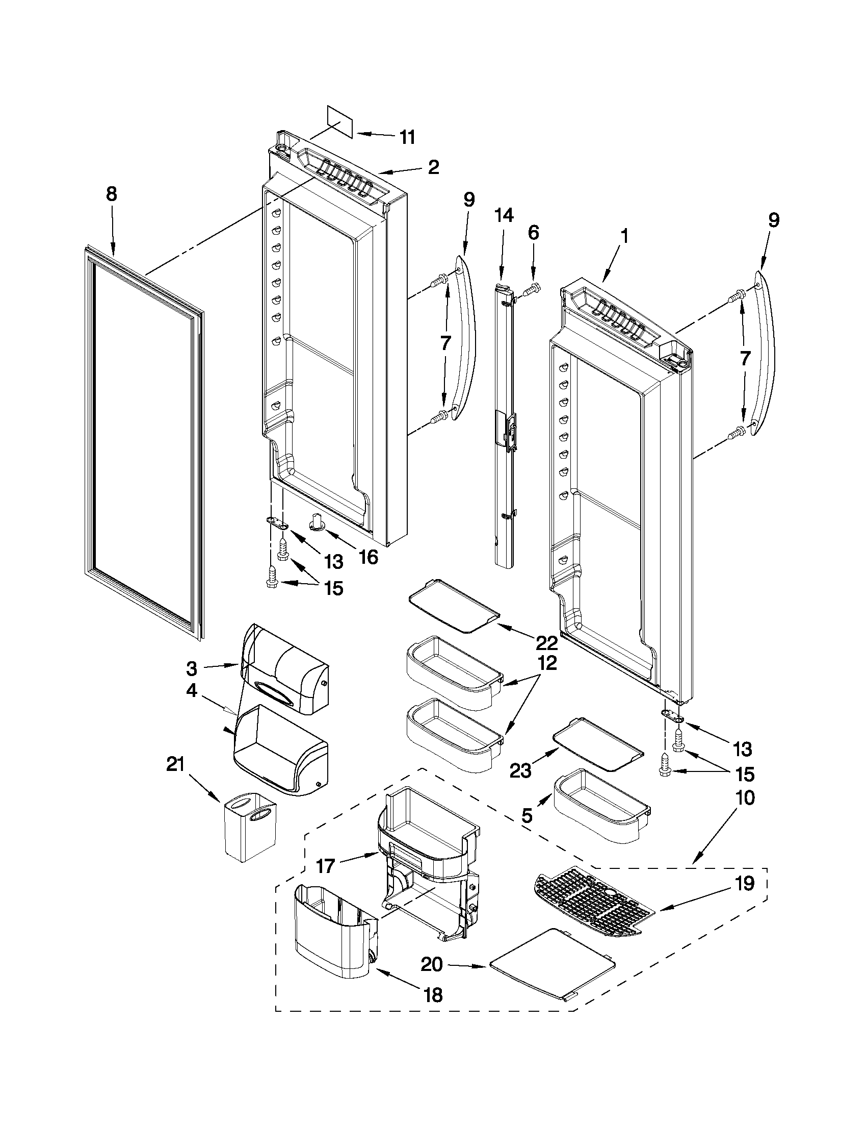 Refrigerator door parts