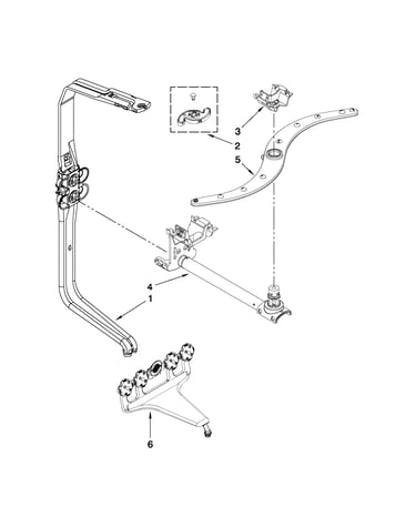 Upper wash and rinse parts