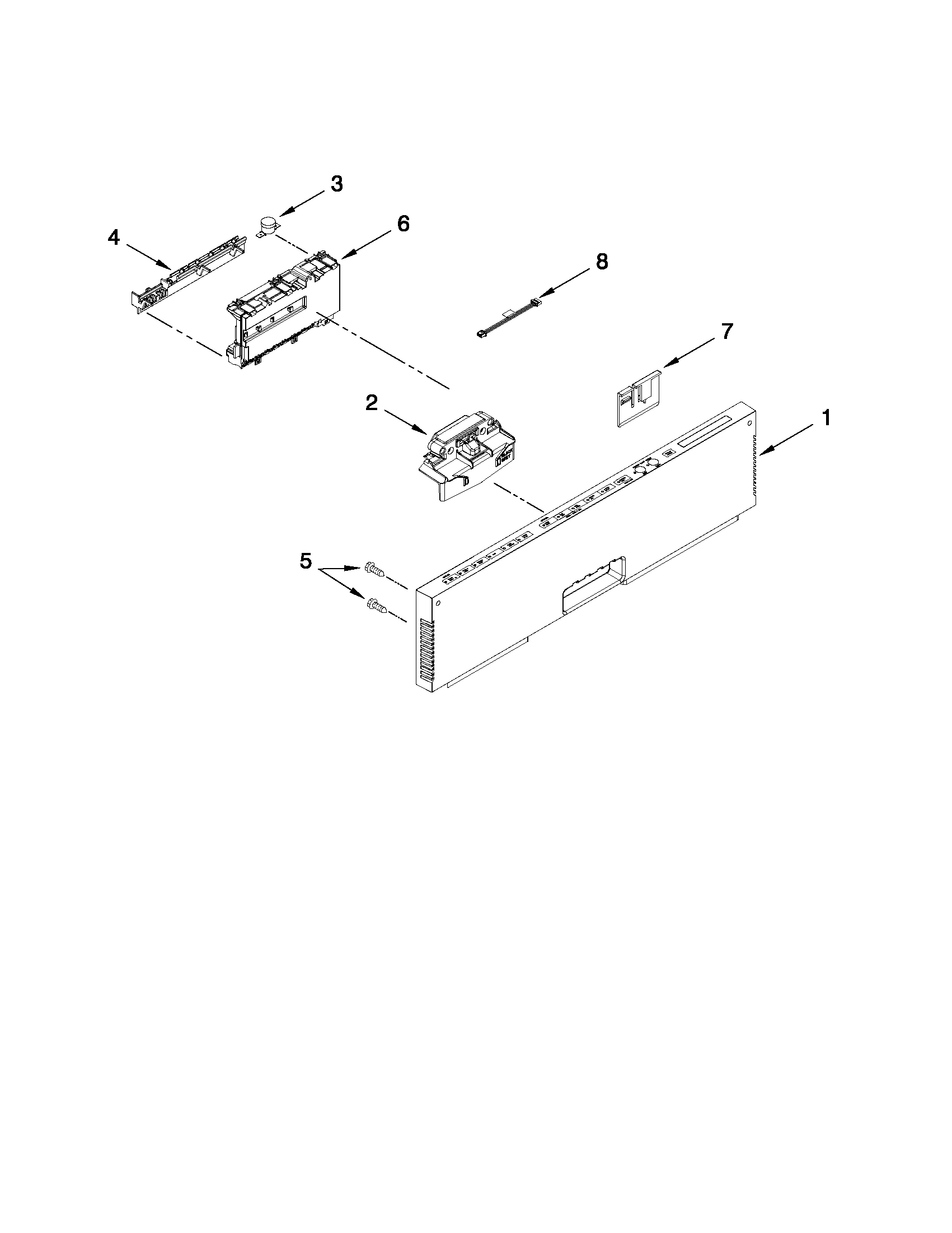 Control panel and latch parts