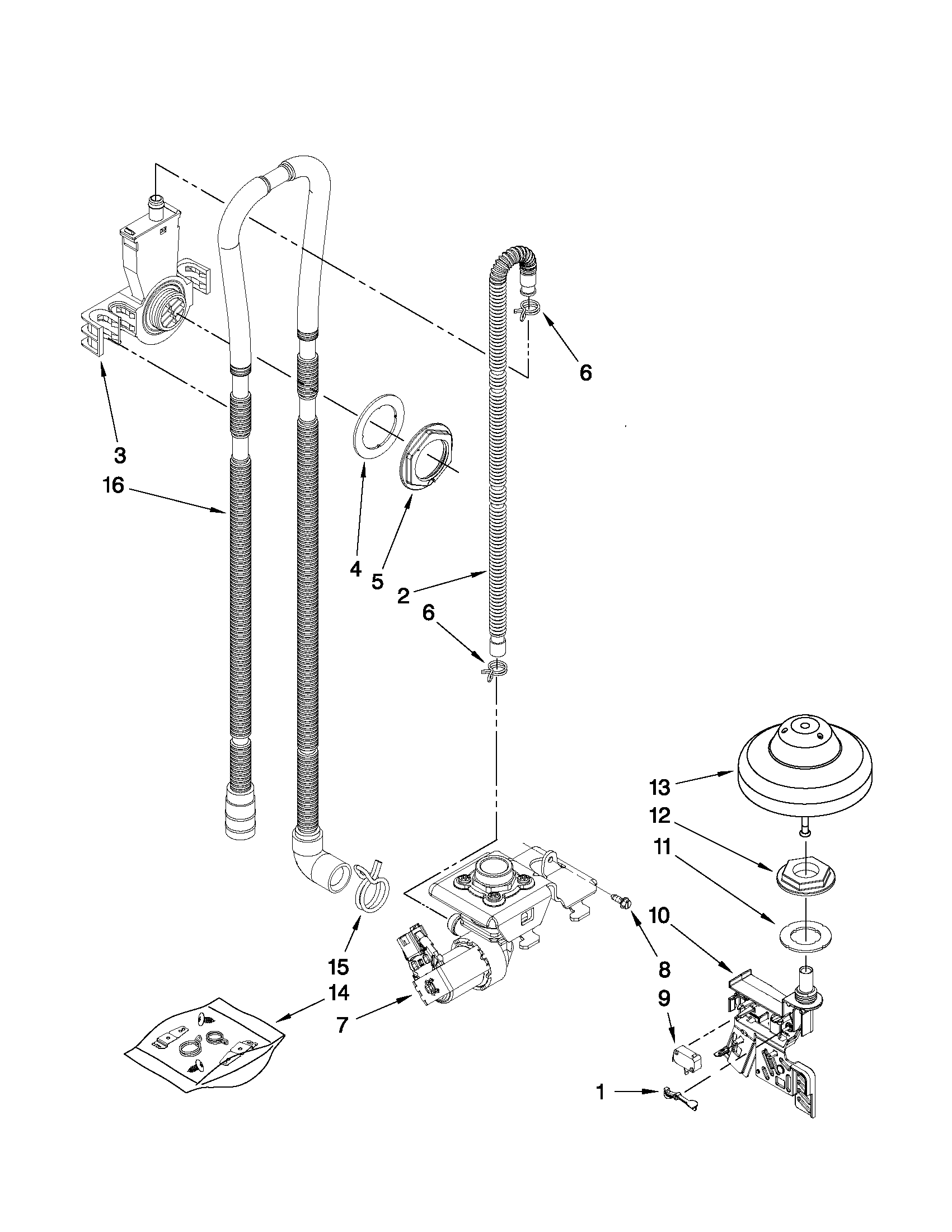 Fill, drain and overfill parts