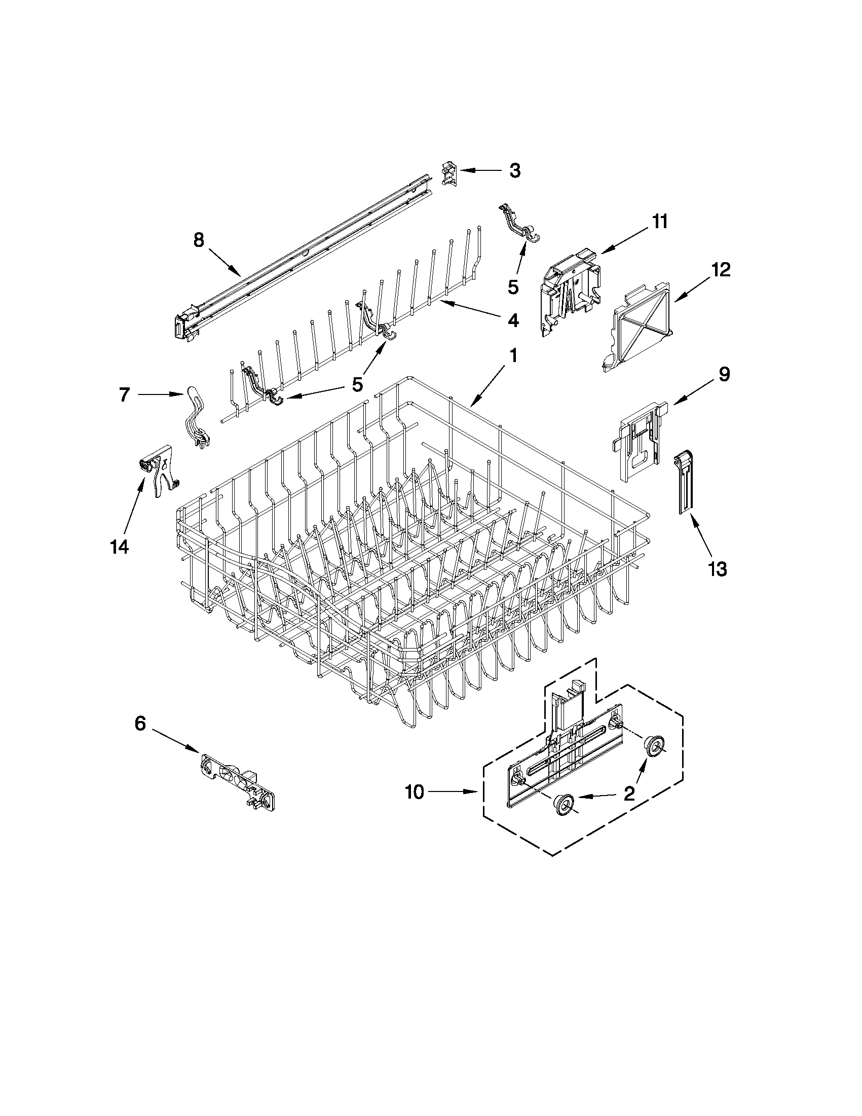 UPPER RACK AND TRACK PARTS