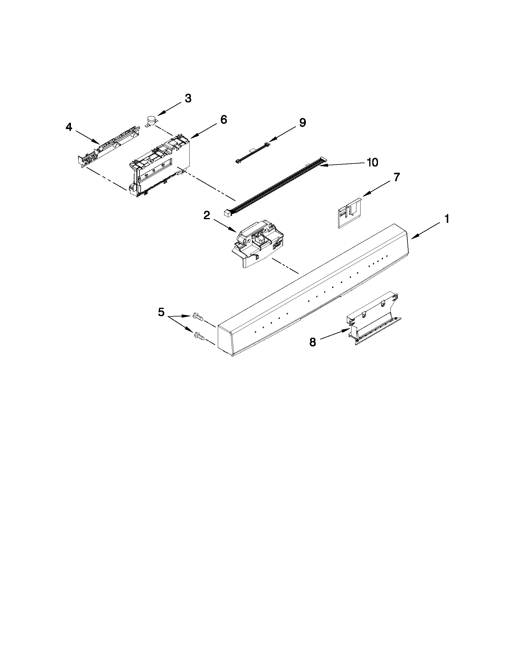 Control panel and latch parts