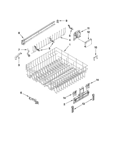 Upper rack and track parts
