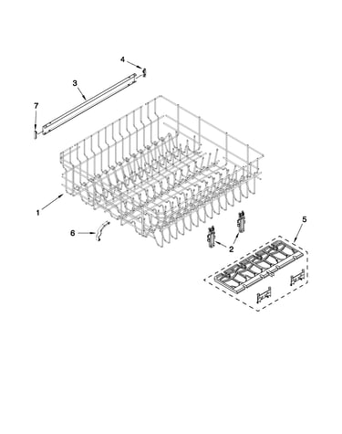 Upper rack and track parts