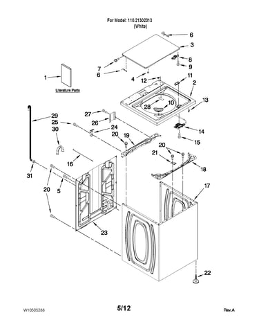 Top and cabinet parts