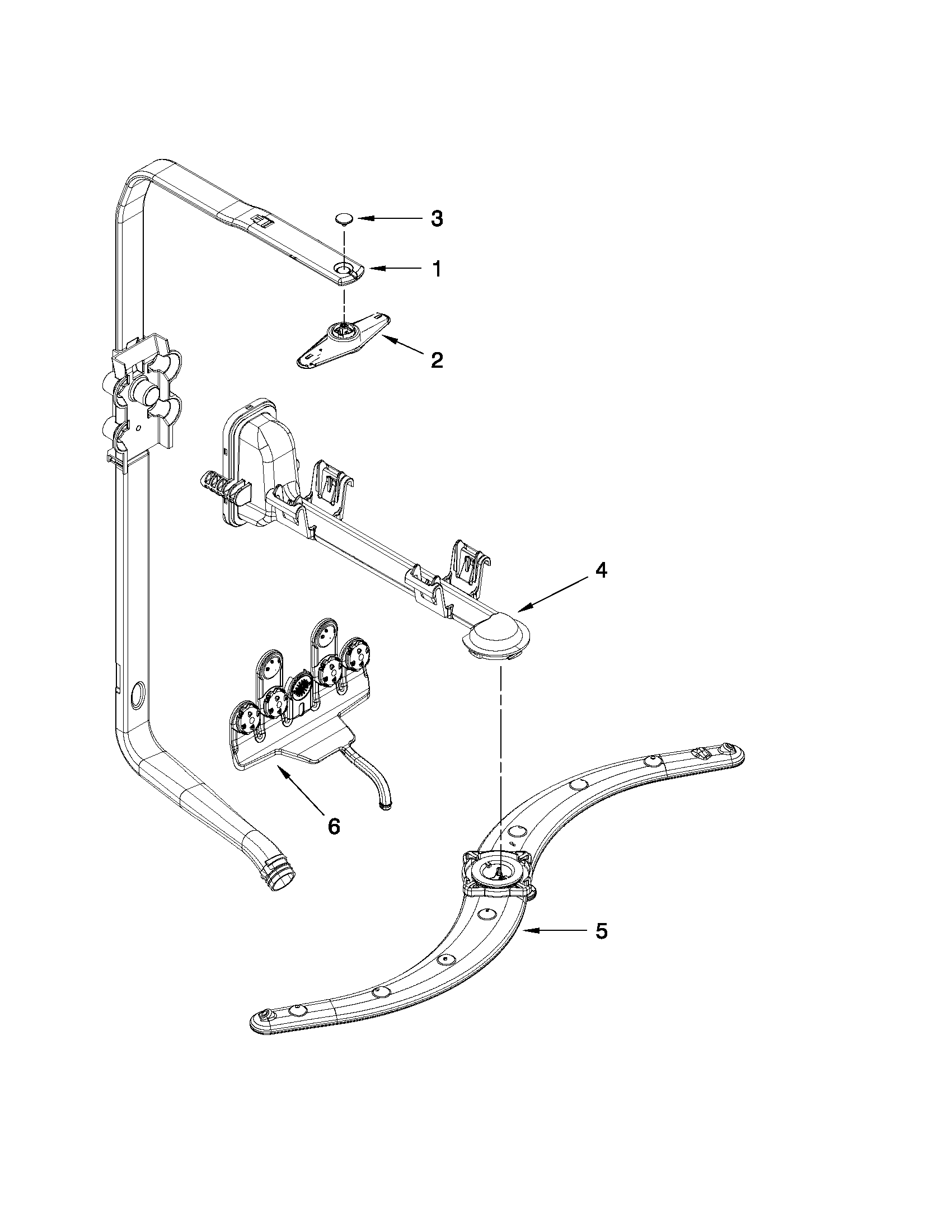 Upper wash and rinse parts