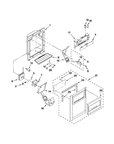 Dispenser front parts