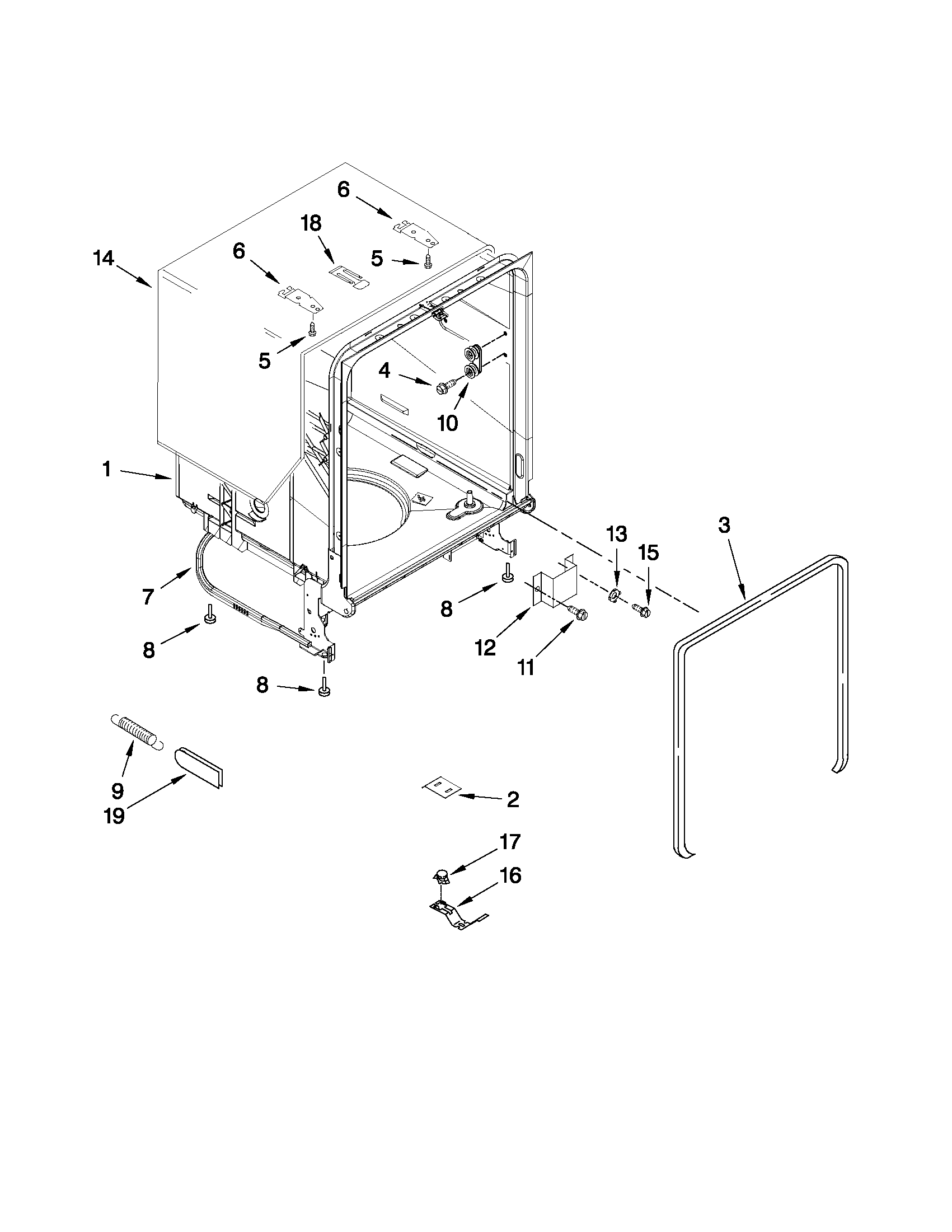 TUB AND FRAME PARTS