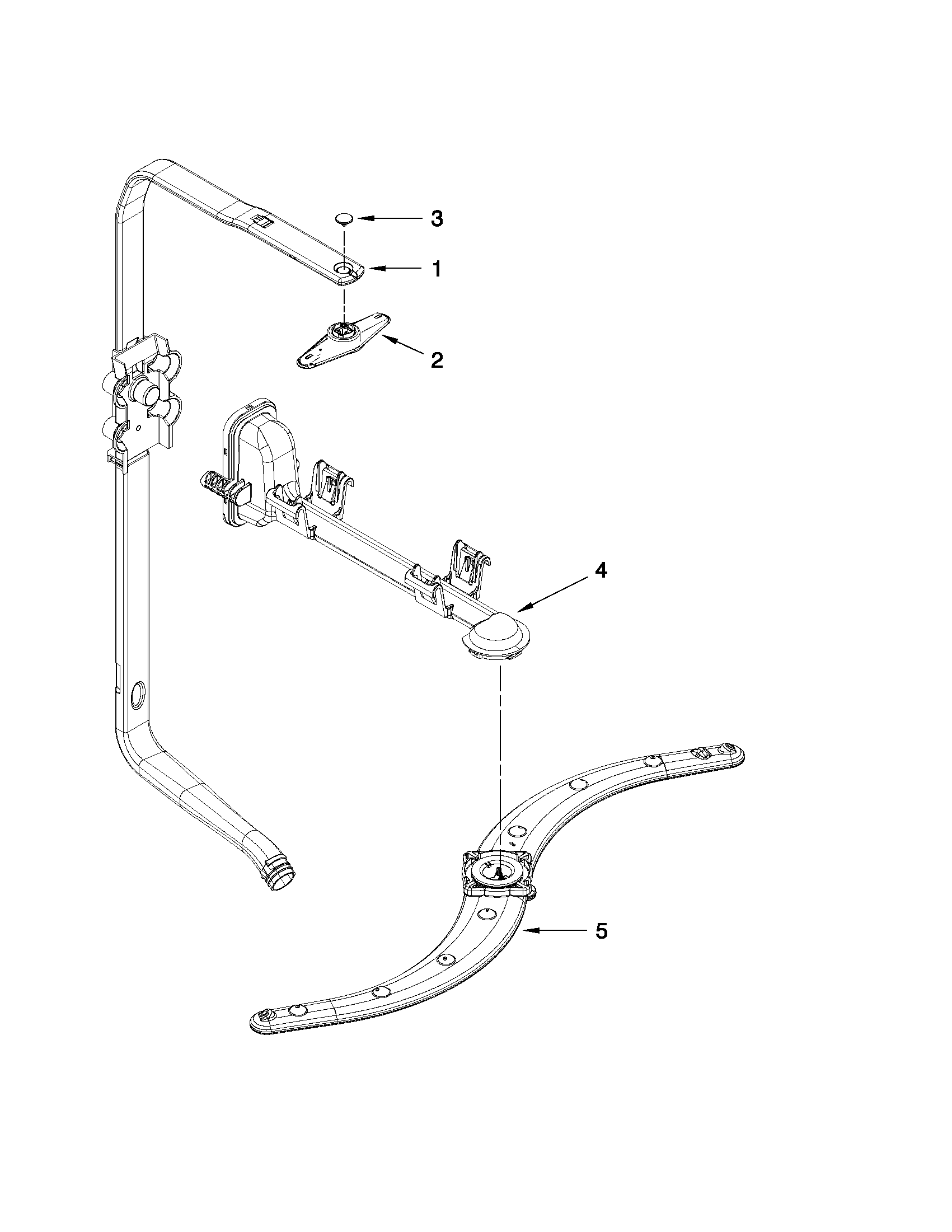 Upper wash and rinse parts
