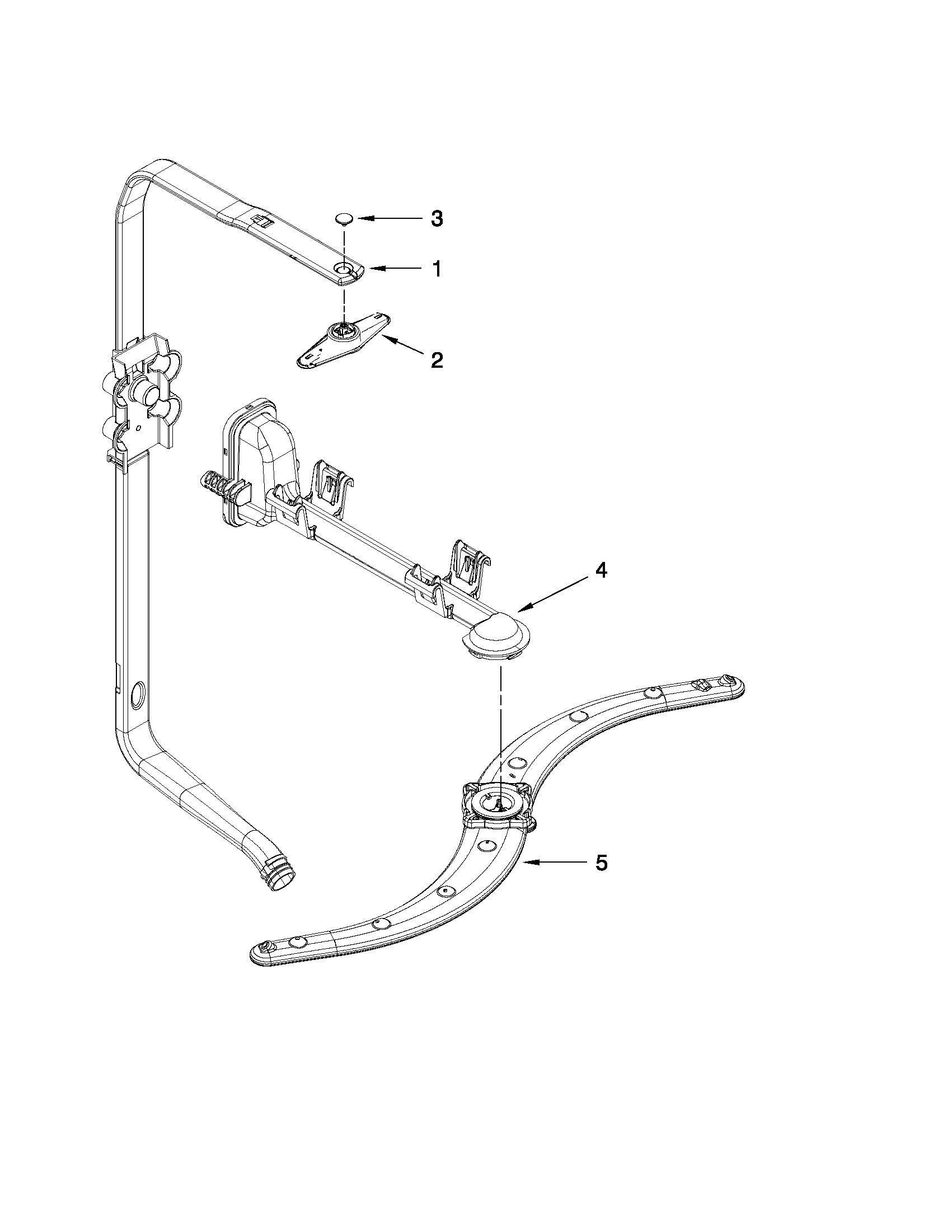 Upper wash and rinse parts