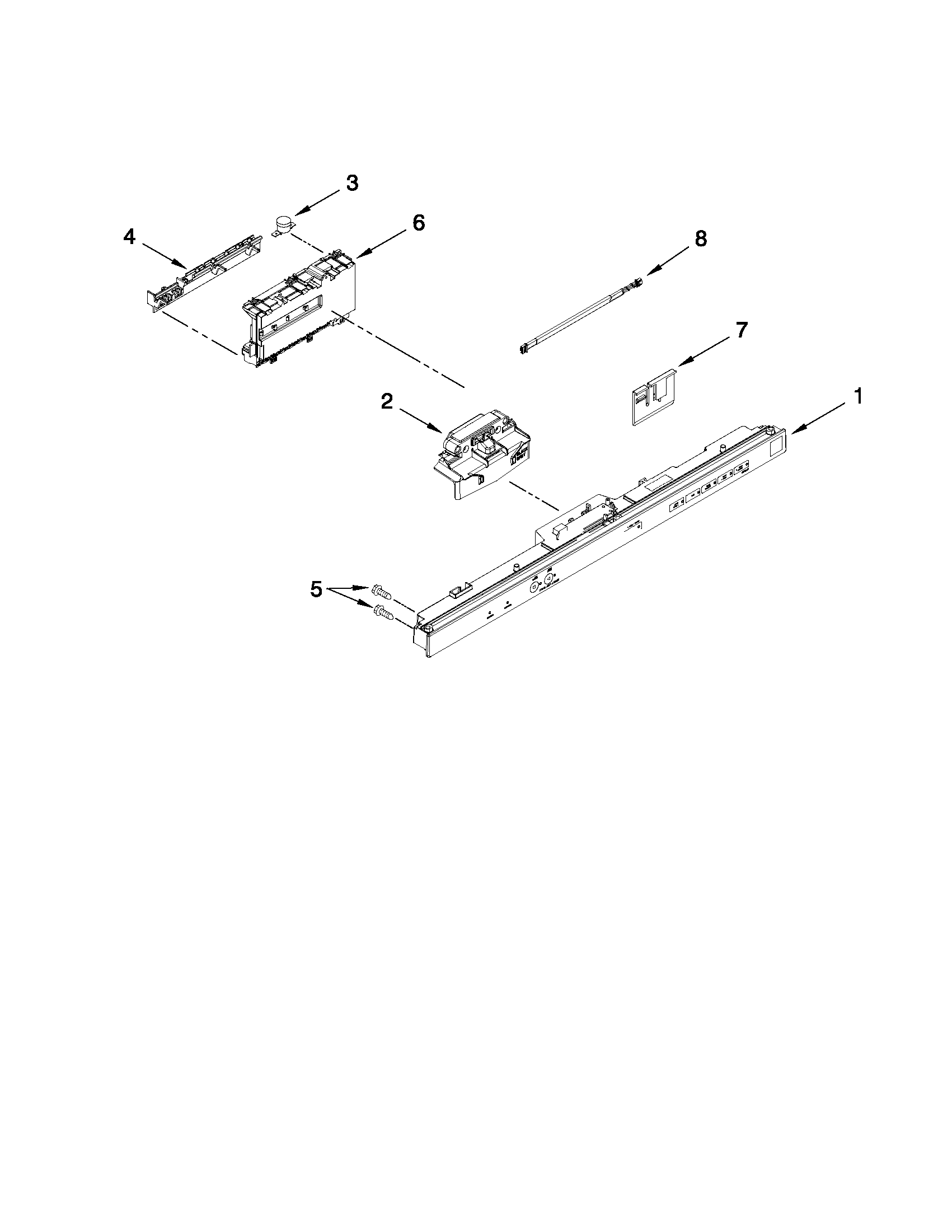 Control panel and latch parts