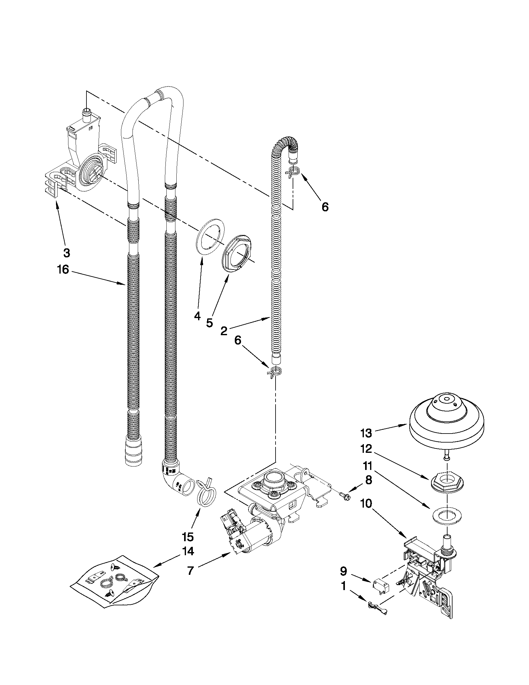 Fill, drain and overfill parts