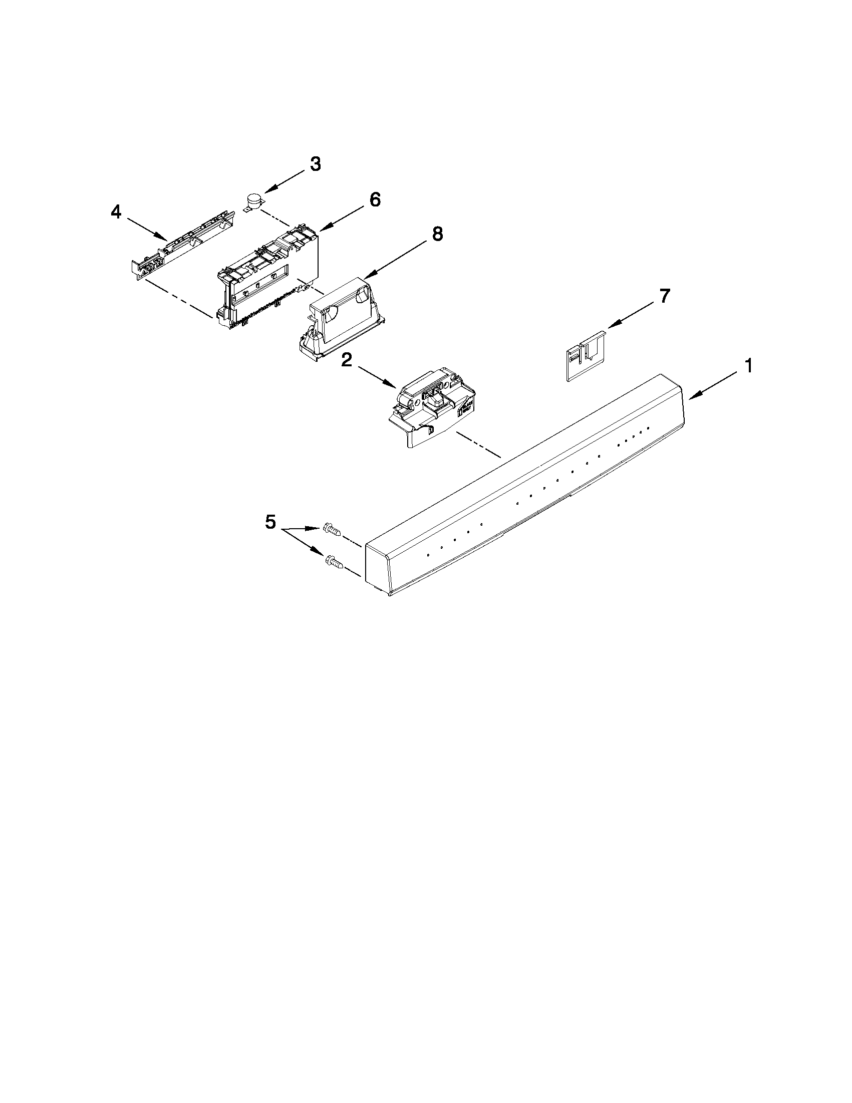 Control panel and latch parts