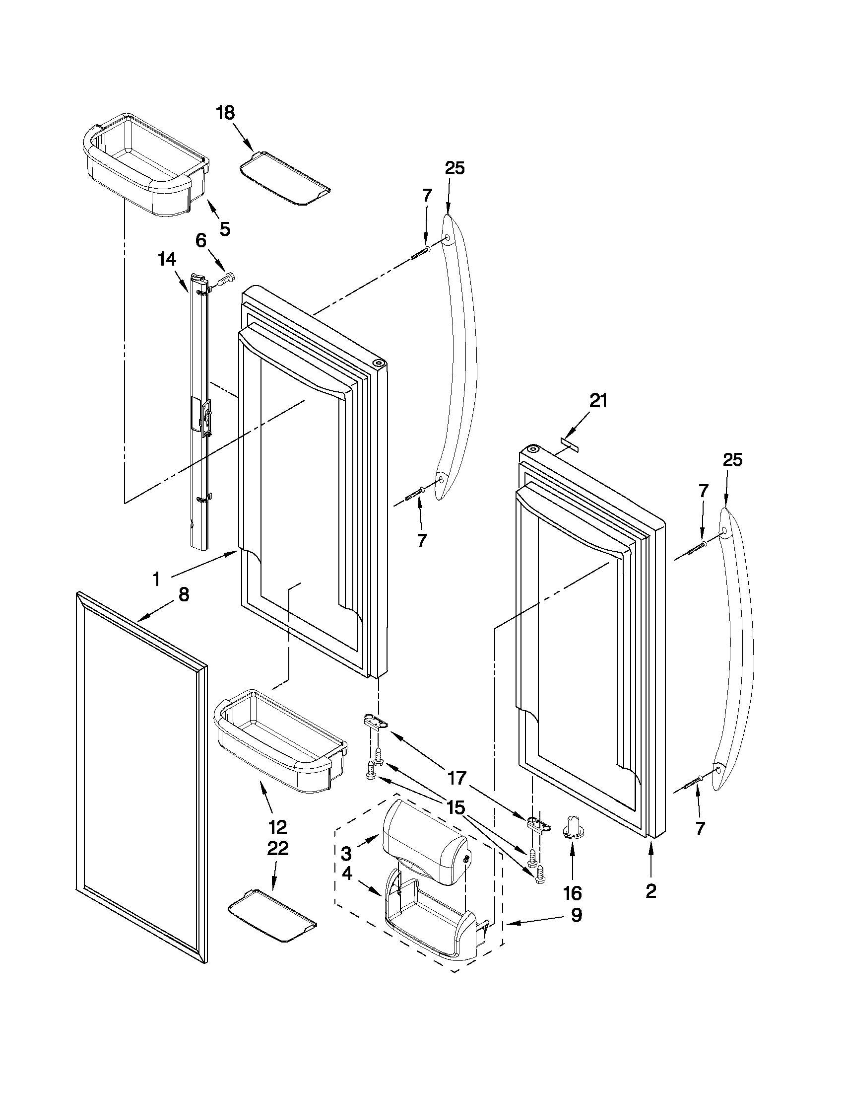 Refrigerator door parts