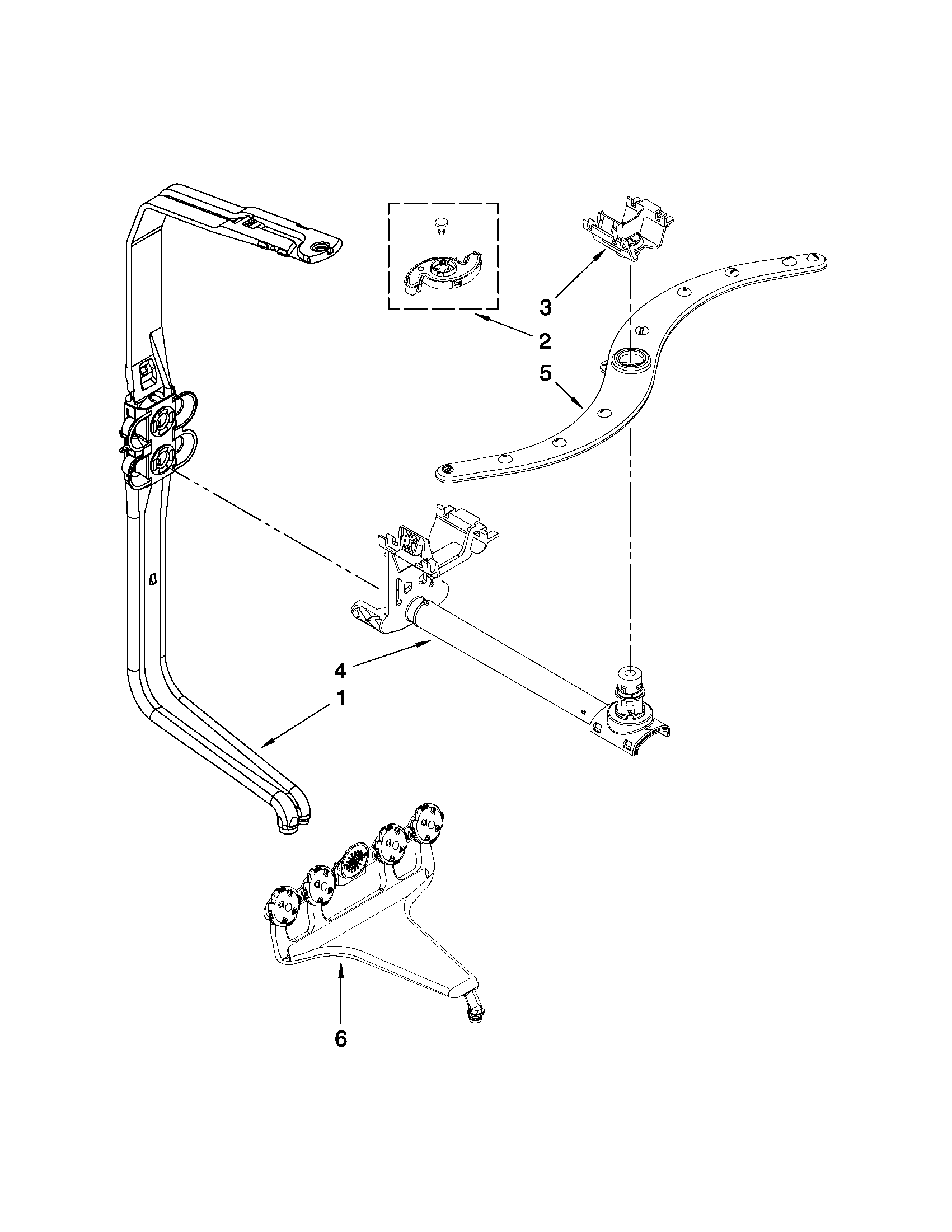 Upper wash and rinse parts