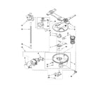 Kenmore Elite 66513964K012 pump, washarm and motor parts diagram