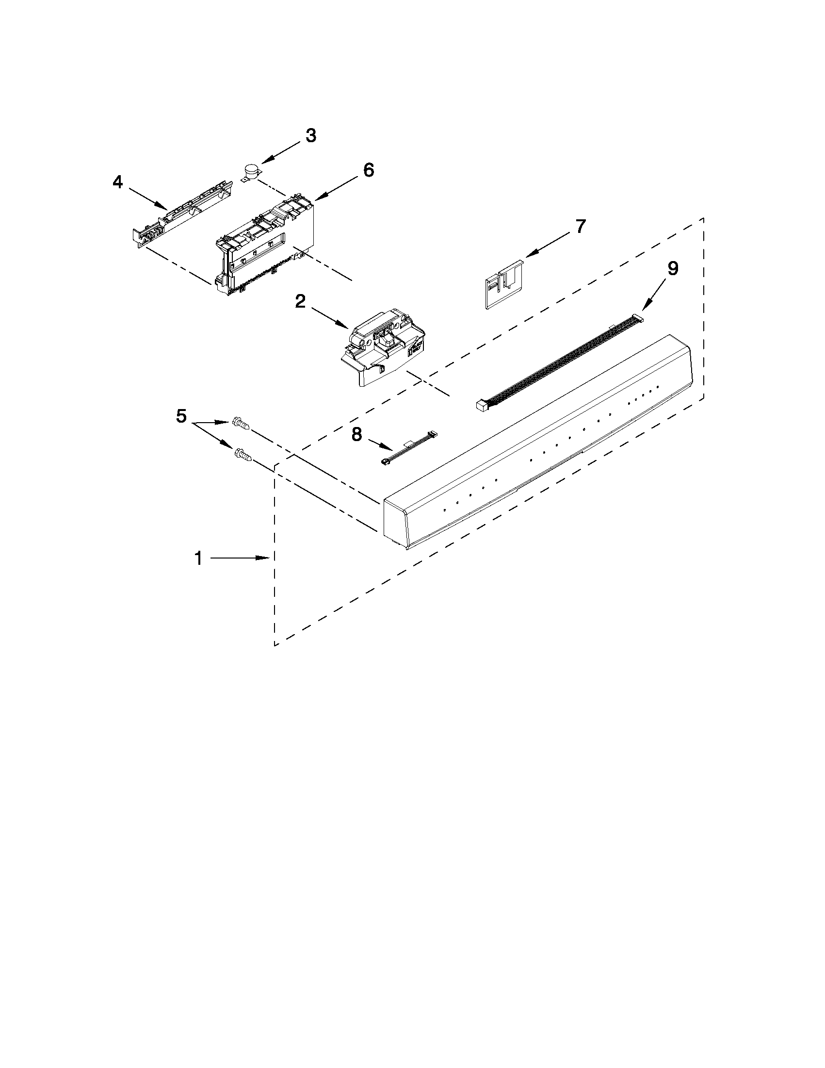 Control panel and latch parts