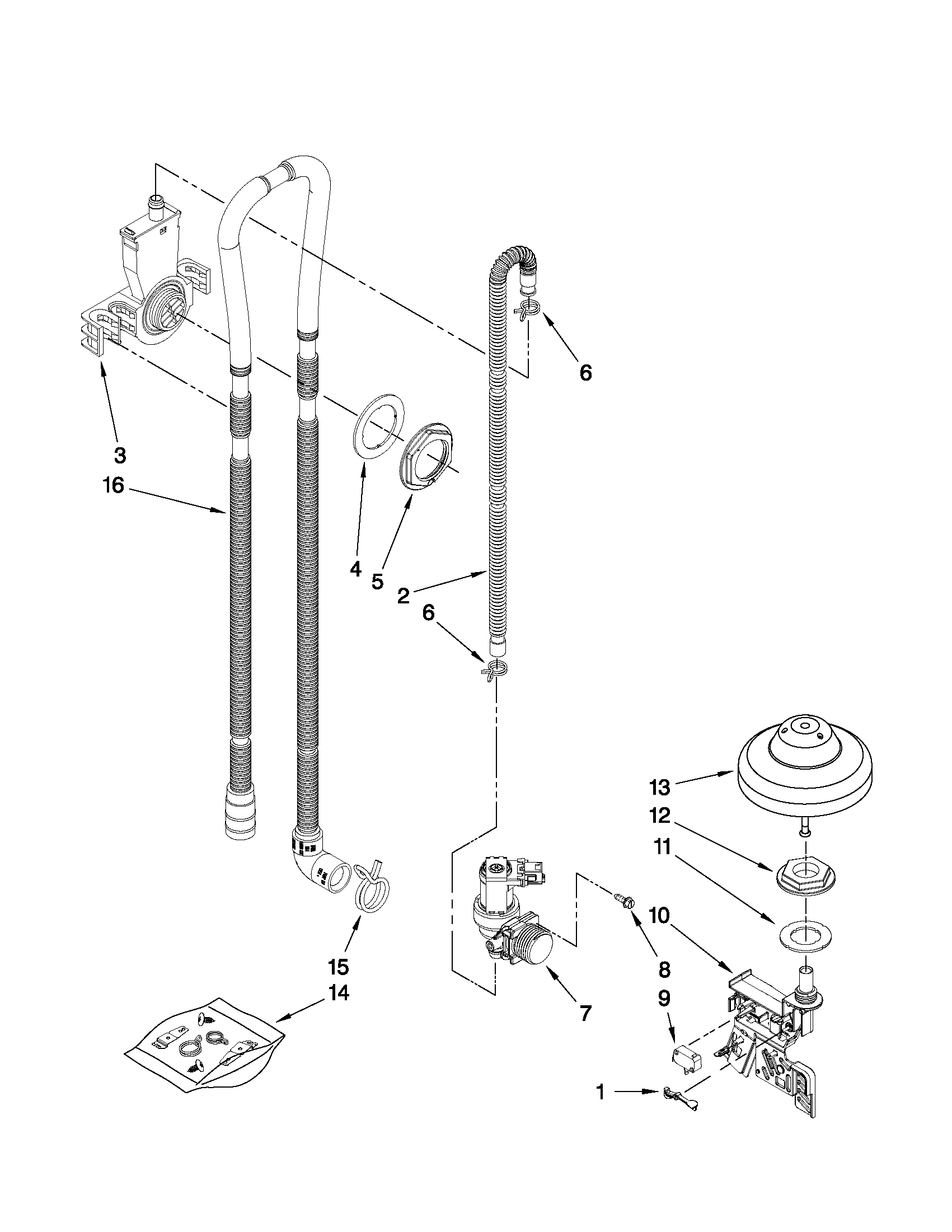 Fill, drain and overfill parts