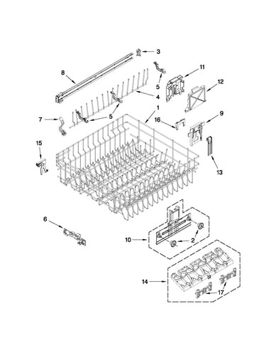 Upper rack and track parts