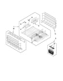 Upper and lower dishrack parts