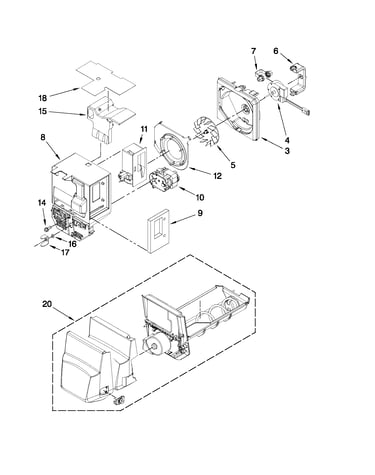 Motor and ice container parts