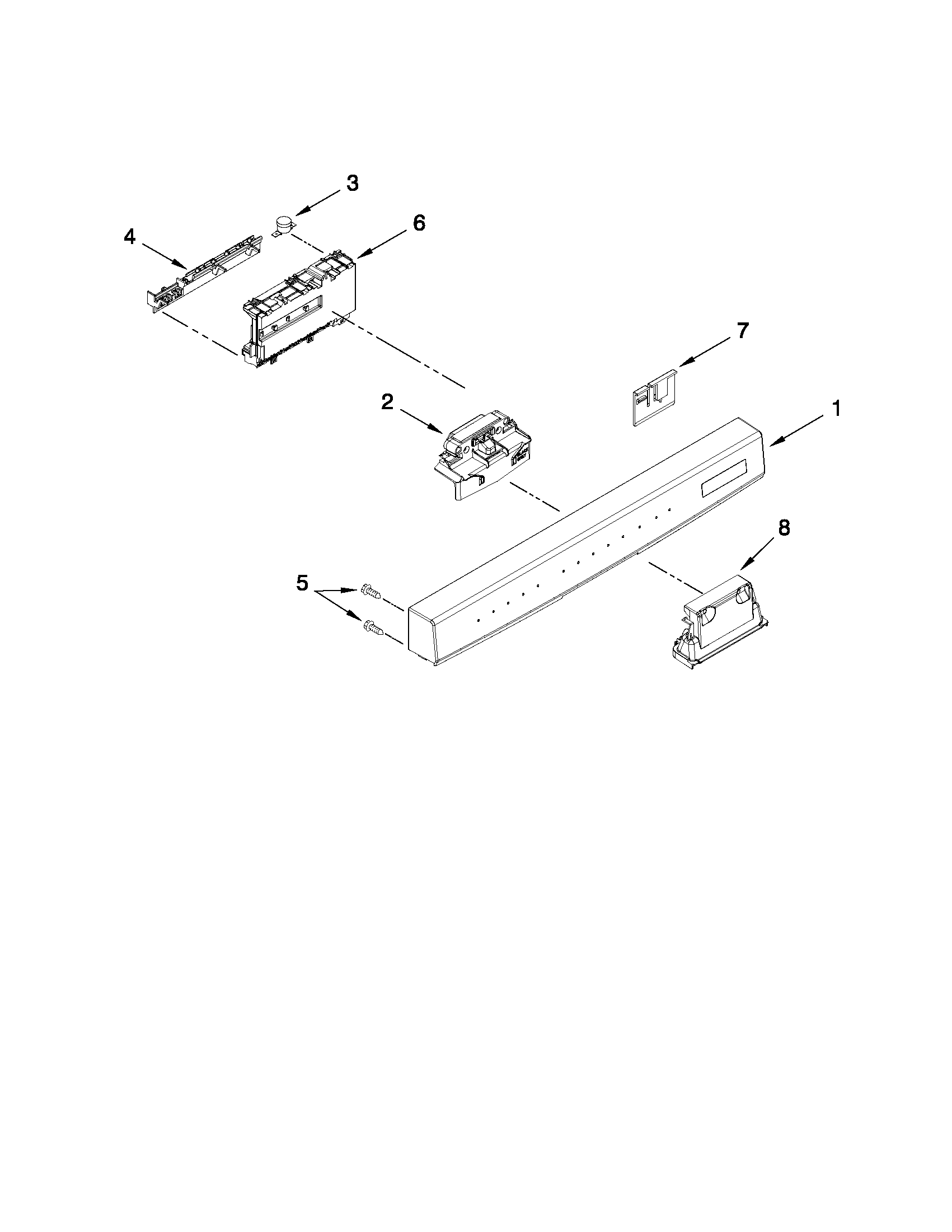 Control panel and latch parts