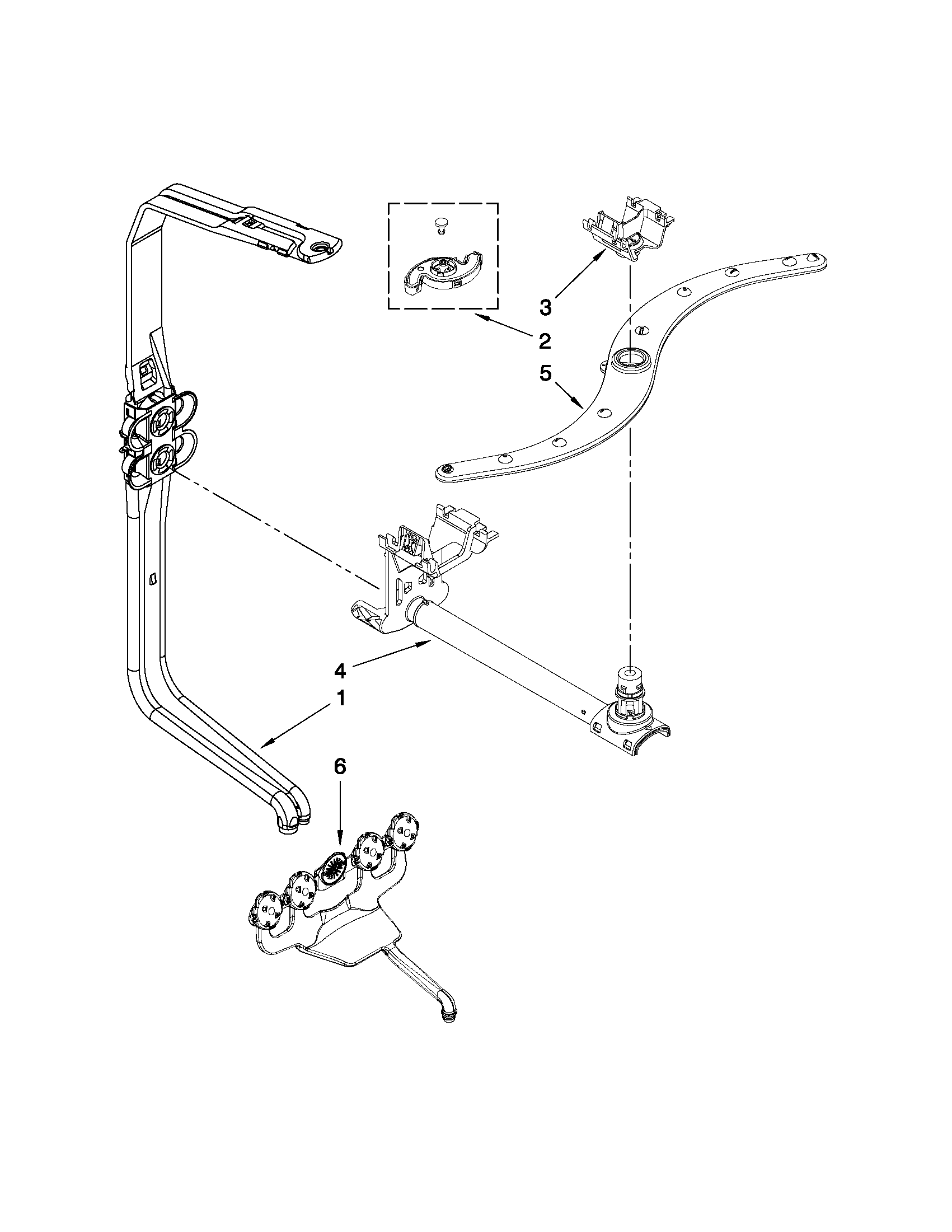 Upper wash and rinse parts