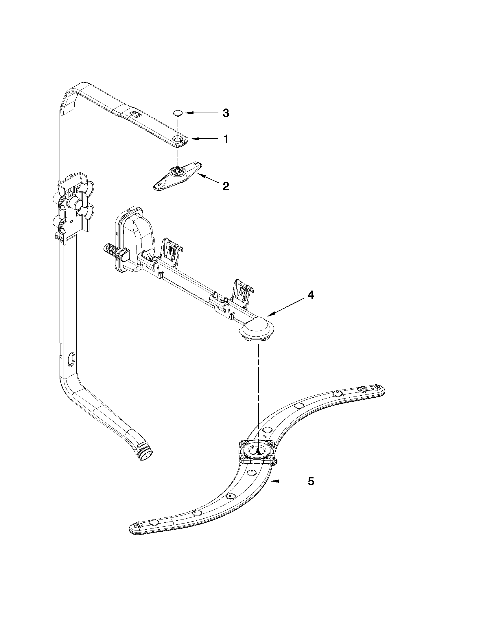 Upper wash and rinse parts