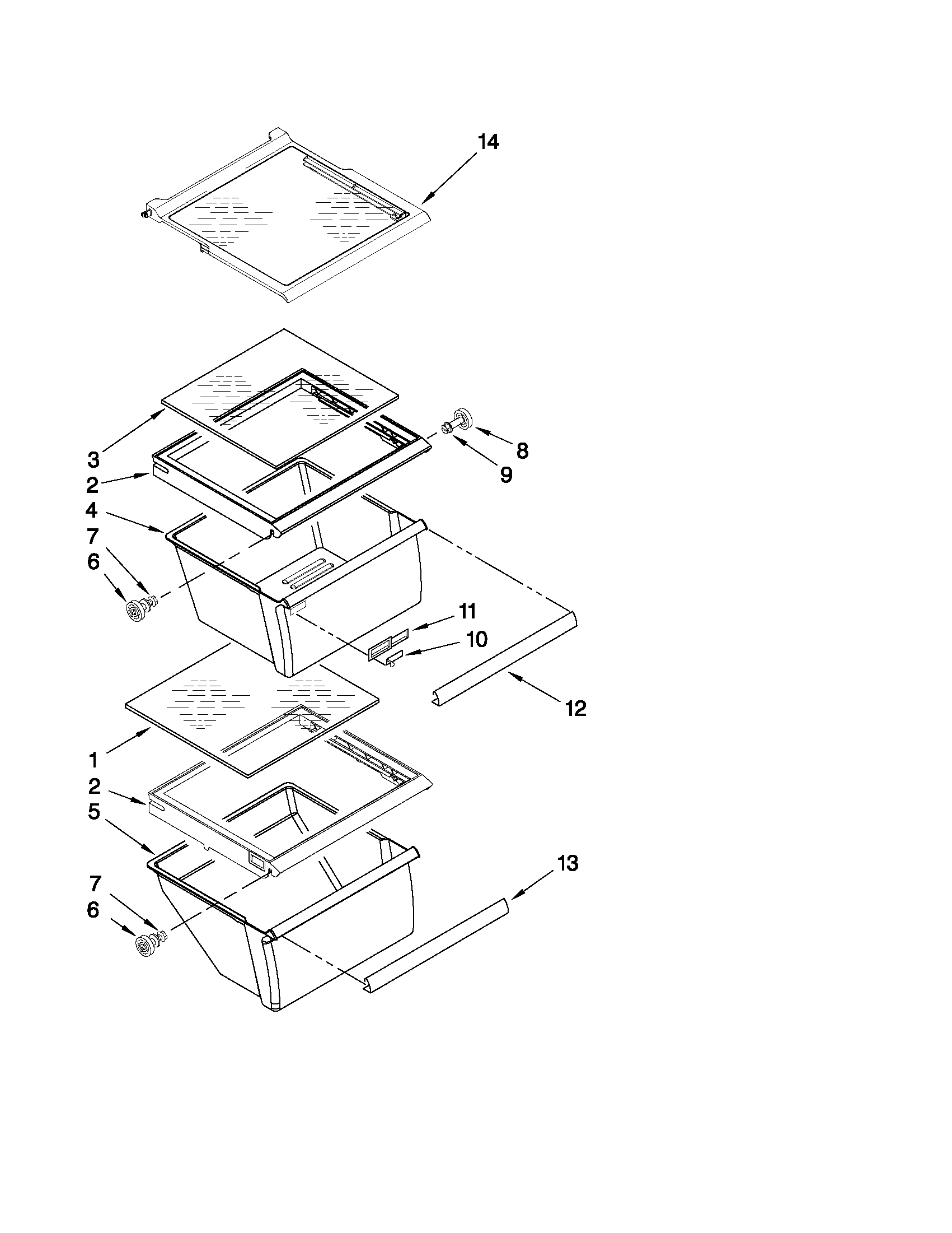 Refrigerator shelf parts