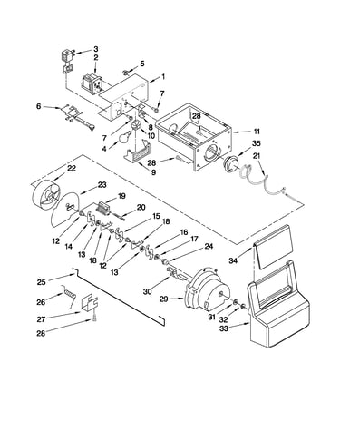 Motor and ice container parts