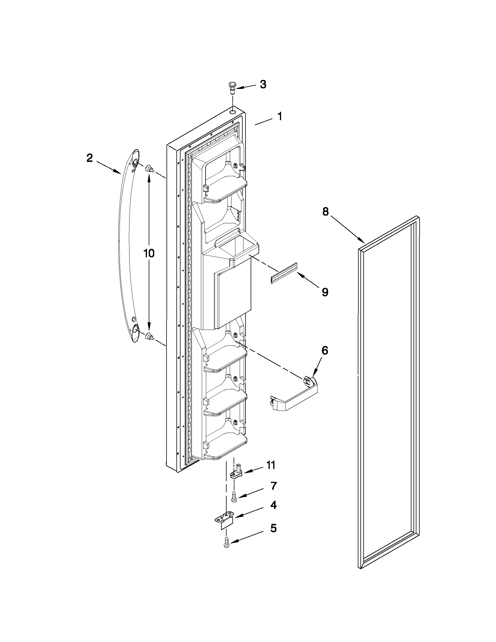 Freezer door parts