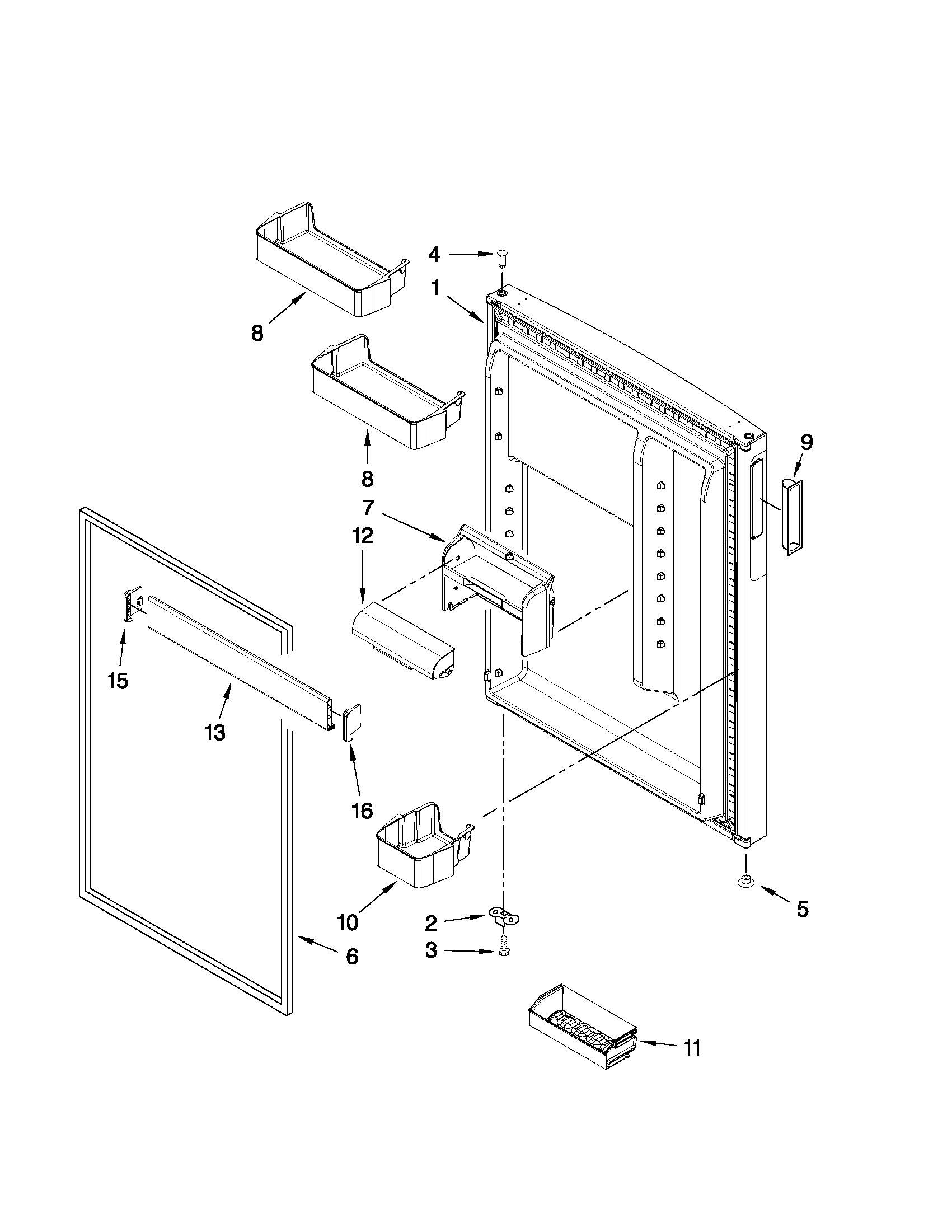 Refrigerator door parts