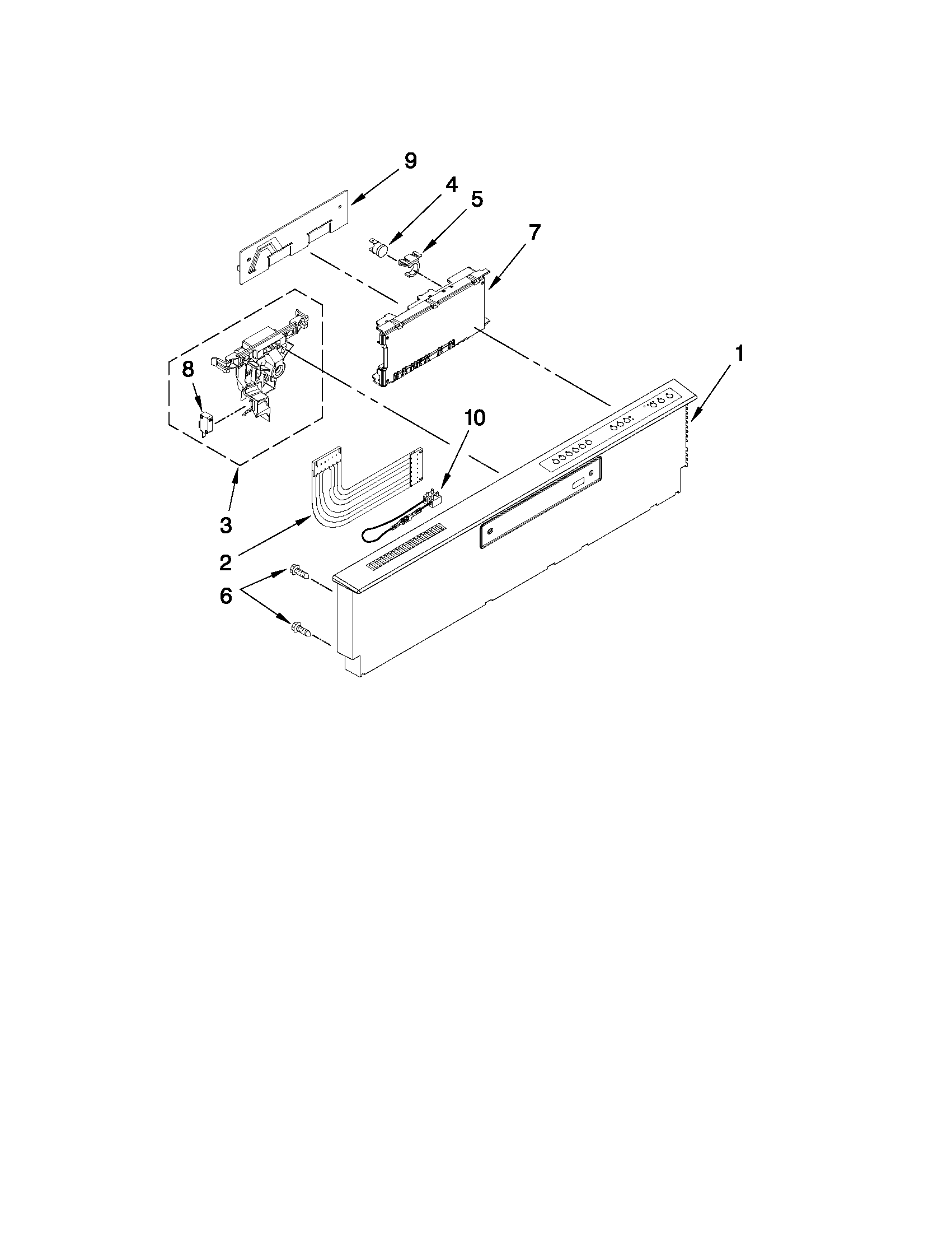 Control panel and latch parts